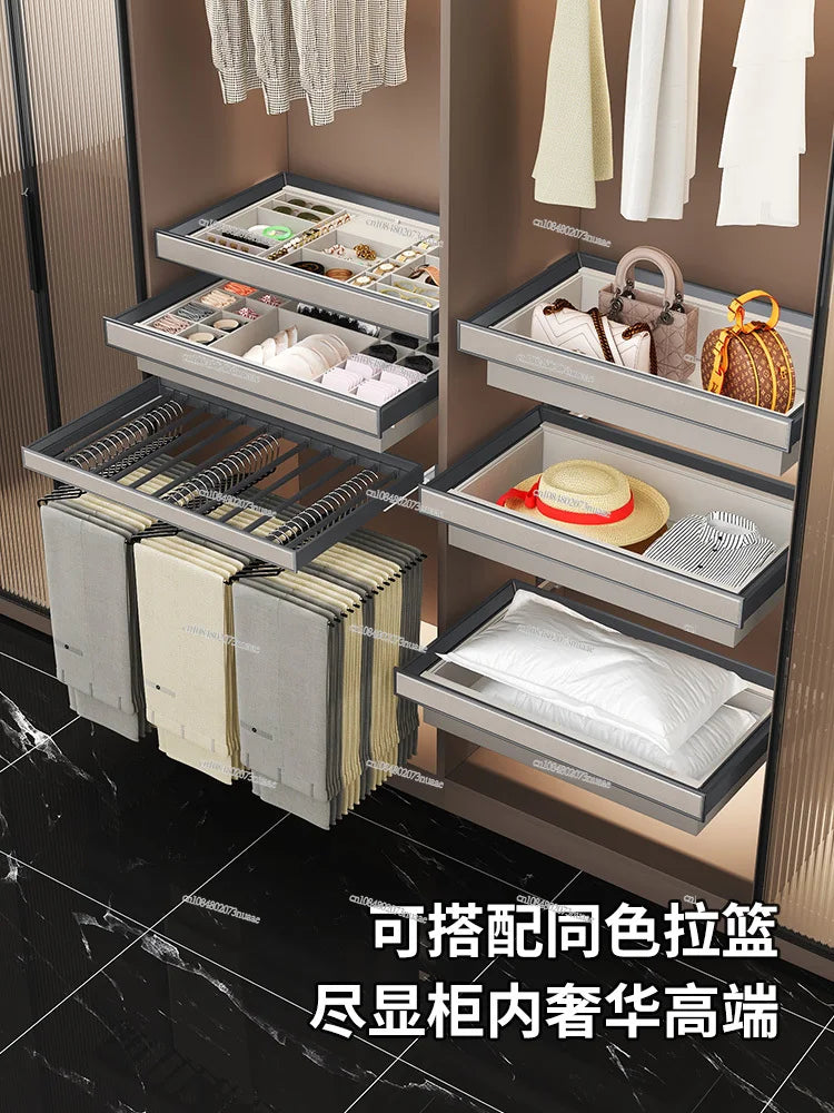 Built-in Telescopic Multi-function Pull-out Pants Pull-out Rack Household Hanging Pants Slide Rail Storage