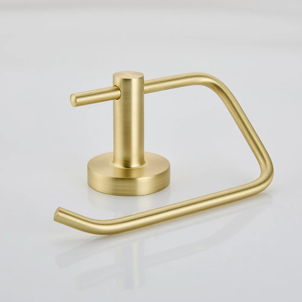 Brushed Gold Bathroom Accessories Set Toilet Brush Holder Toilet Paper Holder Towel Bar Rail Rack Hanger Hook Hardware