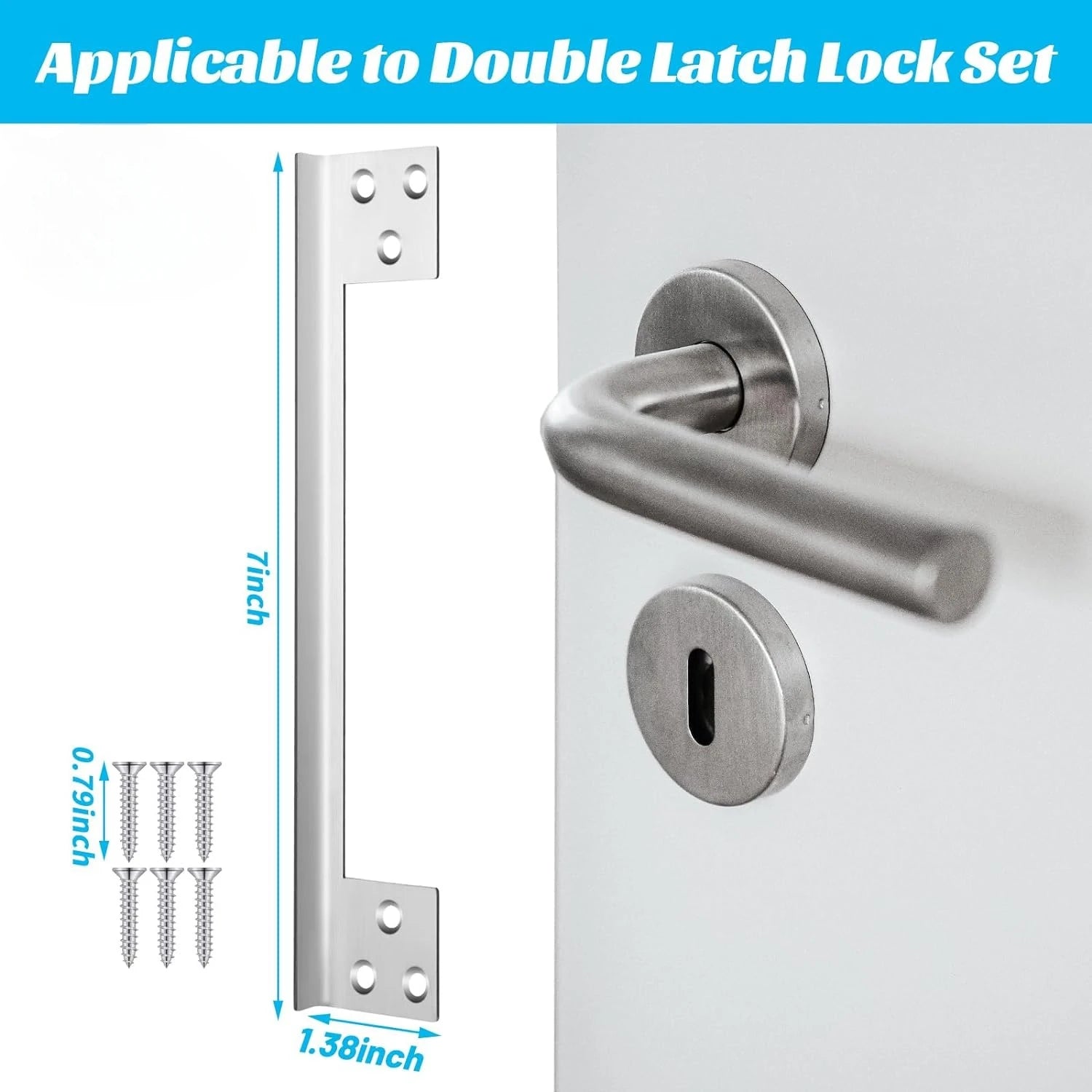 Door Latch Guard Plate Outswing Door Security Protector Door Latch Shield Cover to Block Access to The Door Lock/Deadbolt Latch