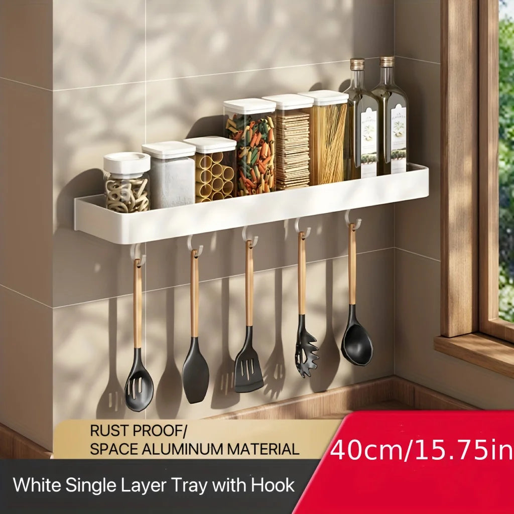Kitchen rack spices pepper wall-mounted punch-free cabinet storage rack
