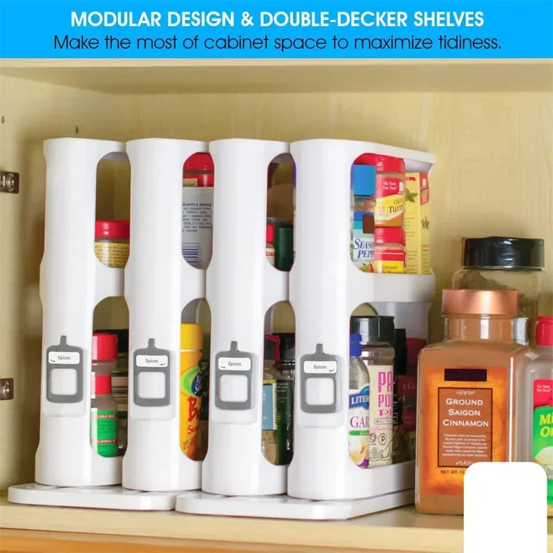 Multi-layer Storage Rotating Rack, Storage Rack Cabinet, Food Storage Rack, Pull-out Rotating Spice Rack, Spice Rack