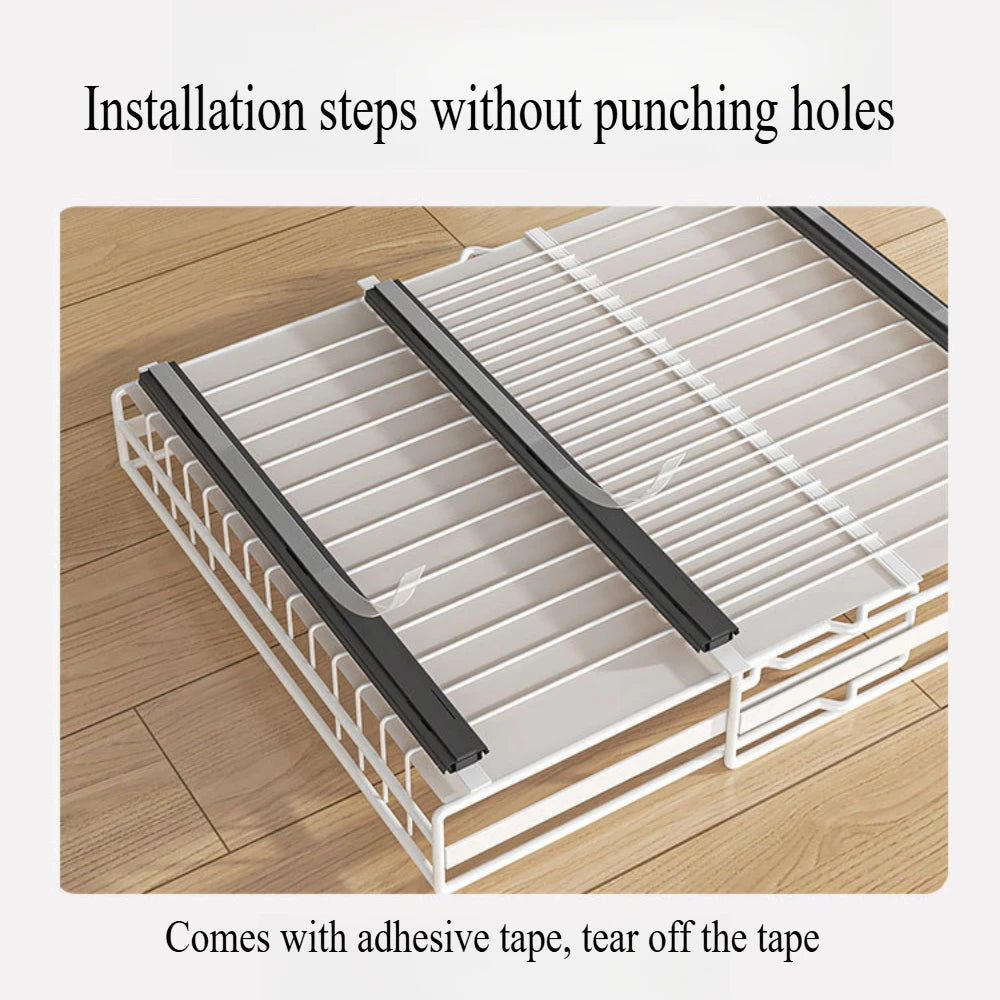 Drawer storage rack silk sliding pull-out cutlery spice bottle rack suitable for kitchens, bathrooms etc, optimizing more space