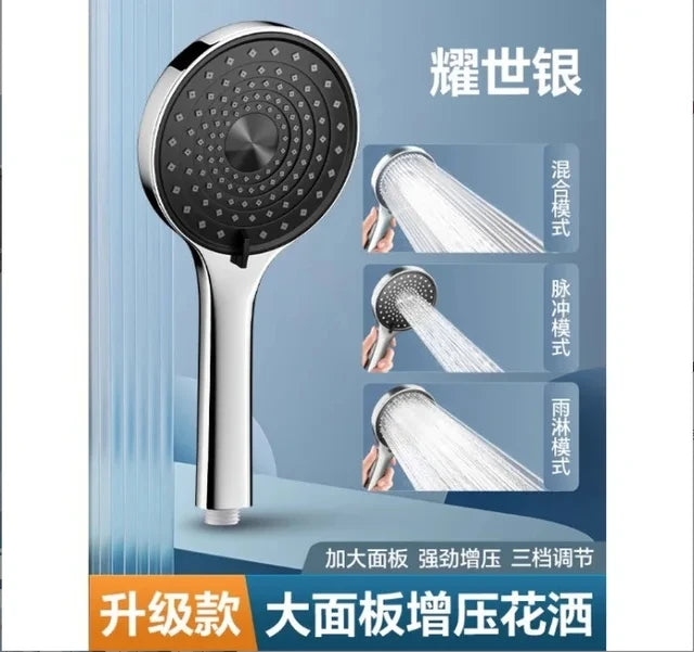 10 Inches Big Panel Large Flow Ceiling Mounted Supercharge Shower Head Set 3 Modes High Pressure Abs Rainfall Bathroom Shower ﻿