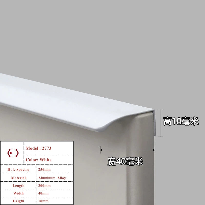Modern Simple White Long Cabinet Handle Kitchen Cupboard Furniture Length Door Handle  Wardrobe Closet Hardware Drawer Pull Knob