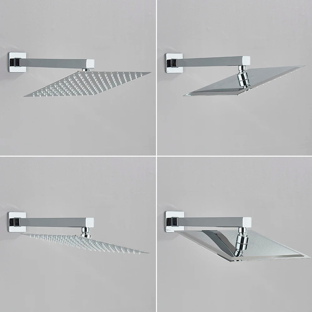 Bathroom Faucet Chrome Rain Shower Head Shower Faucet Wall Mounted Bathtub Bath Mixer Tap Beauty Bathroom Set Shower System