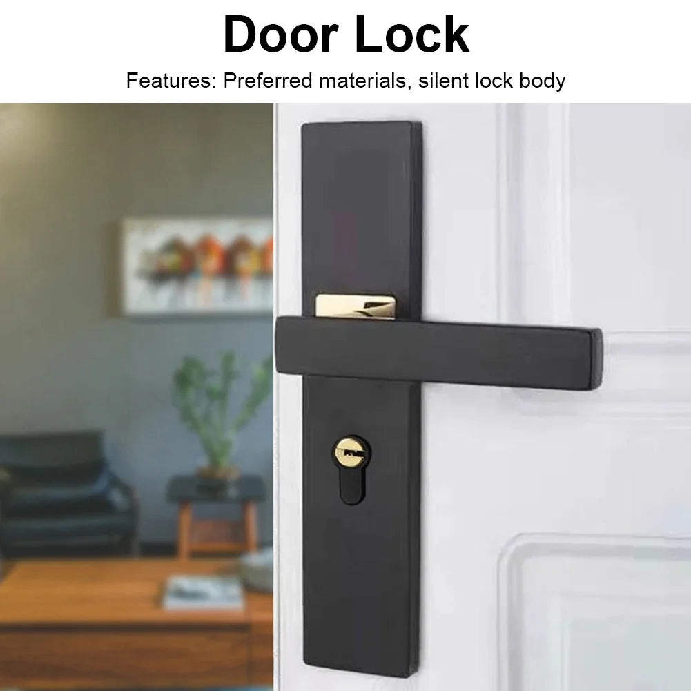 Mute Door Lock Split Handle Metal Door Security Lock with Keys Security Entrance Mechanical Door Lock for Bedroom Bathroom