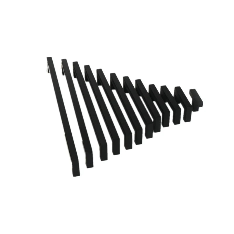 Modern Black Cabinet Handle Square Closet Drawer Cupboard Pulls Bathroom Cabinet Handles Furniture  Stainless Steel Door Knob