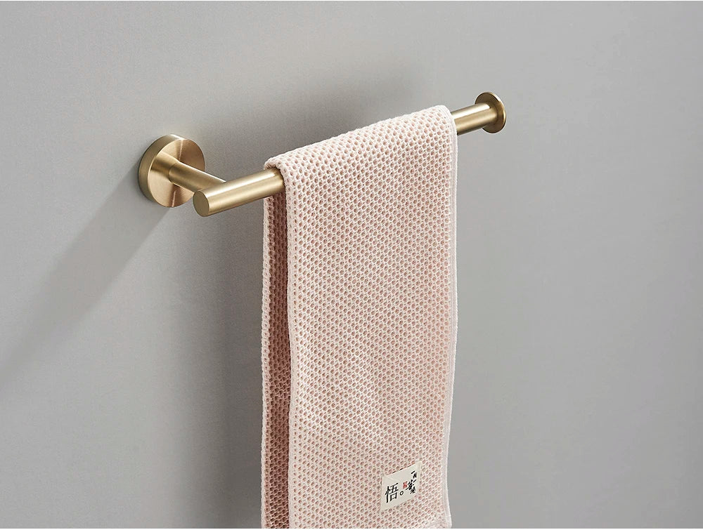 Brushed Gold Bathroom Accessories Towel Bar Bath Robe Hook Bathroom Hardware Set Shelf for Towels Paper Tissue Holder