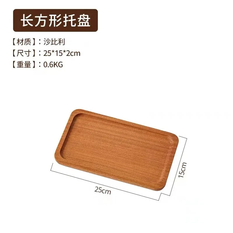 Large round Wooden Food Tray Serving Plate Waterproof l Wood Dert Plate Fruit Tray Wood Crt Decorative Item