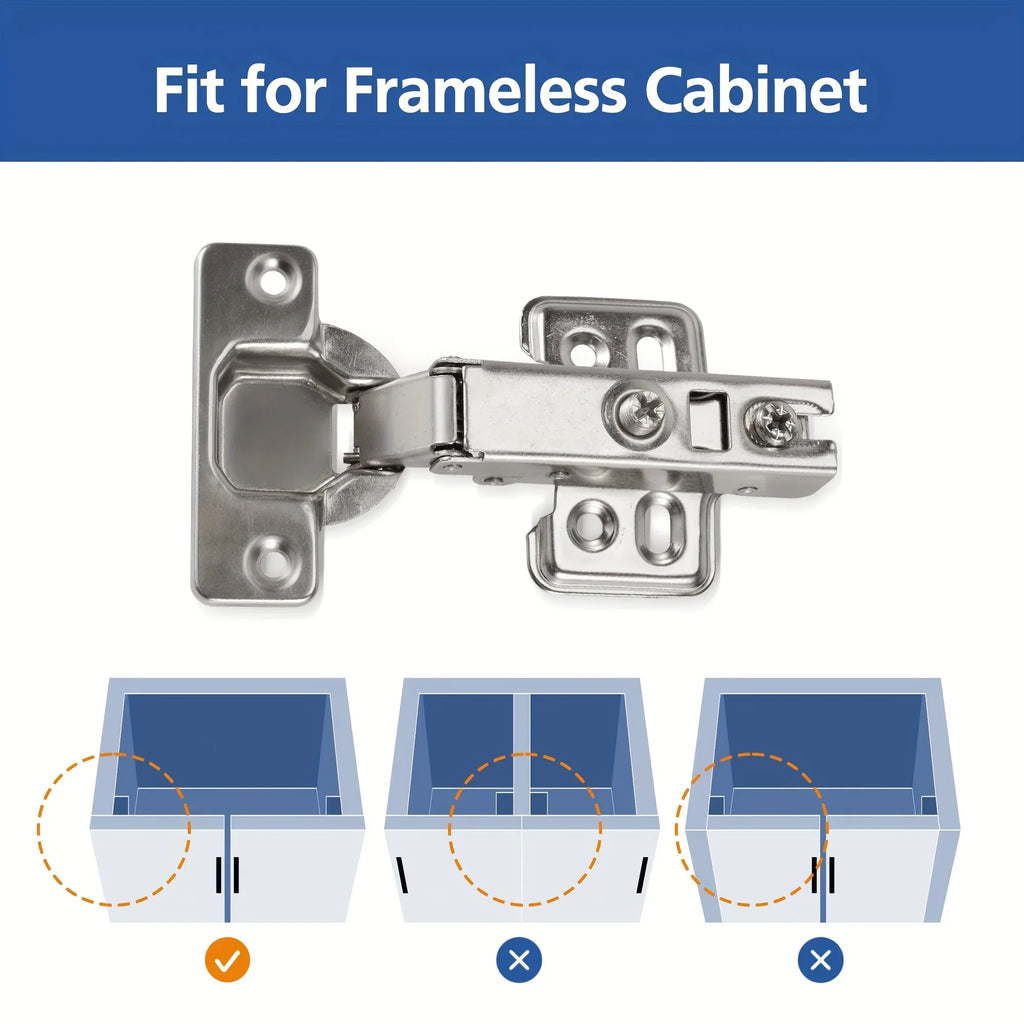 2/20Pcs Cabinet Hinges with Screws Steel Hinges For Furniture Full Overlay Mute Cabinet Door Cupboard Hinges Furniture Fitting