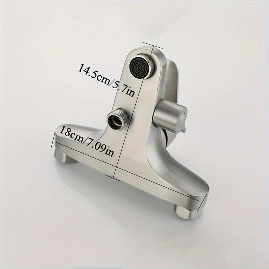 Bathroom Stainless Steel Basin Faucet Mixer Tap Bathtub Faucet Wall Hanging Hot and Cold Water Faucet Bathroom Accessories