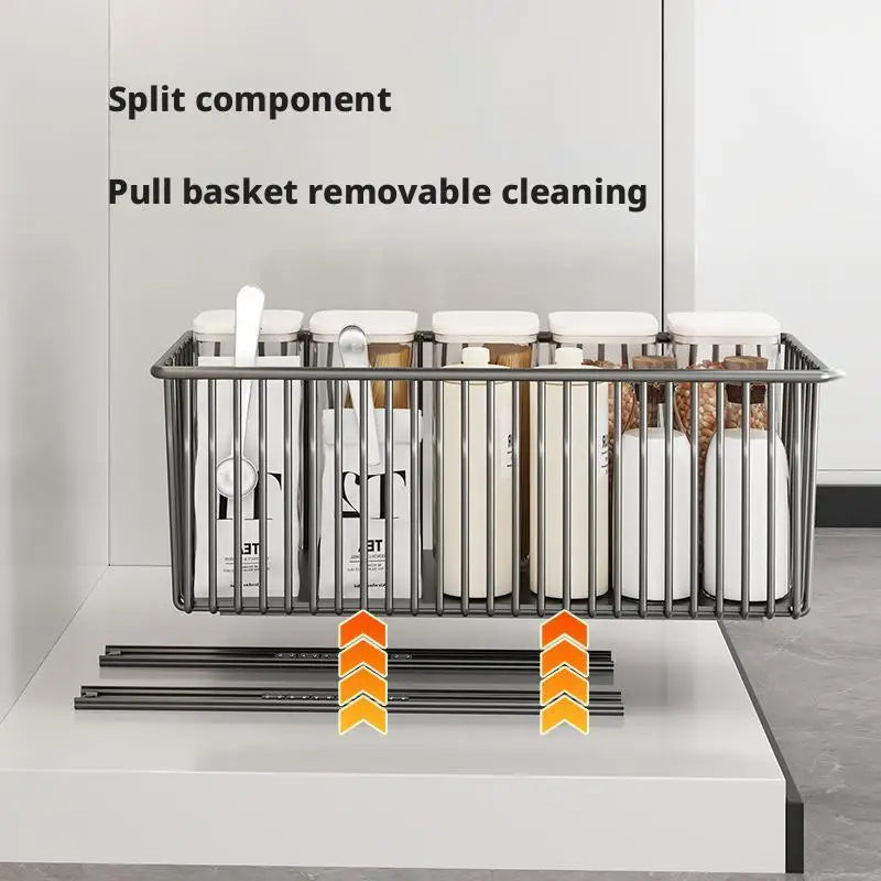 Pull Out Cabinet Organizer Basket Under The Sink Slide-out Drawer Storage Box Kitchen Sideboard Sliding Drawer Rack Shelf