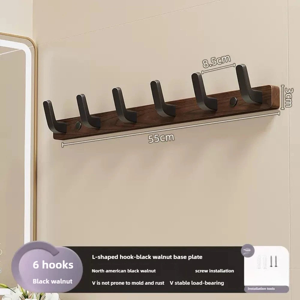 Strong Solid Wood Hook Hanging Clothes Rack Behind The Living Room Door Wall Mount Entrance Hall Towel Hat Hanging Cap Holder