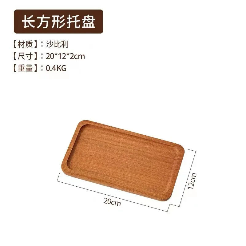 Large round Wooden Food Tray Serving Plate Waterproof l Wood Dert Plate Fruit Tray Wood Crt Decorative Item