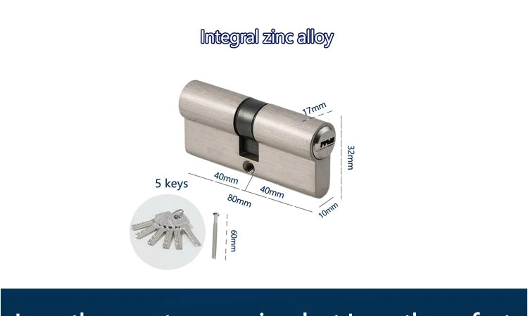 Indoor bedroom doors and windows 60 70 80 mm lock cylinder AB key anti-theft entrance zinc alloy aluminum alloy brass door lock