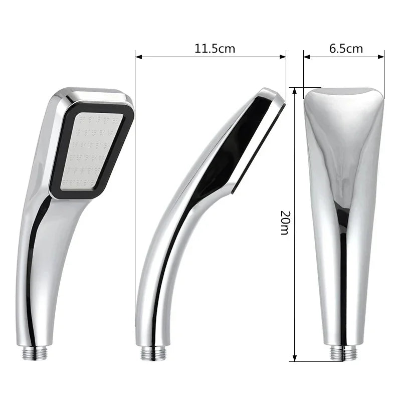 Bathroom Shower Head 300-Hole Square Hand-Held Pressurized Shower Nozzle Bath Shower Pressurized Head Water-Saving