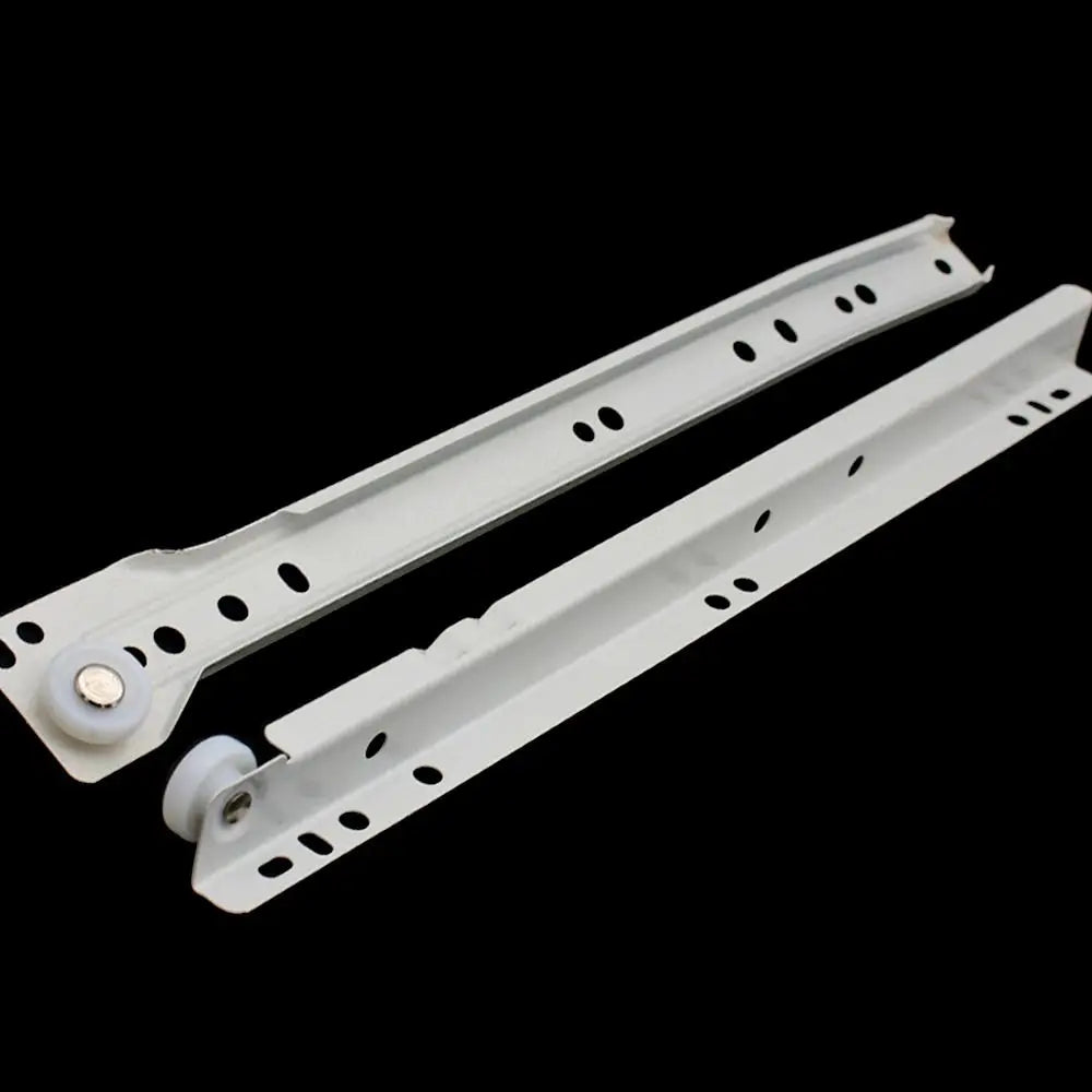 1Pair Chute Cabinets Keyboard Roller Pulley Furniture Slides Mute Two Section Drawer Track Slides Cabinet Rails