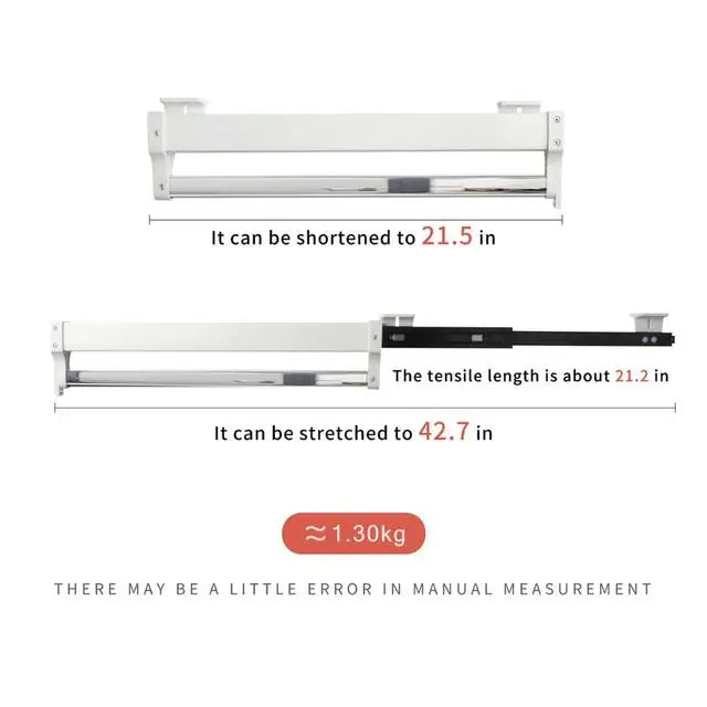 Pull-Out Closet Valet Rod Adjustable Wardrobe Clothing Rail Heavy Duty Top Mount Wardrobe Hanger Rack Bar Ball Bearing Slide