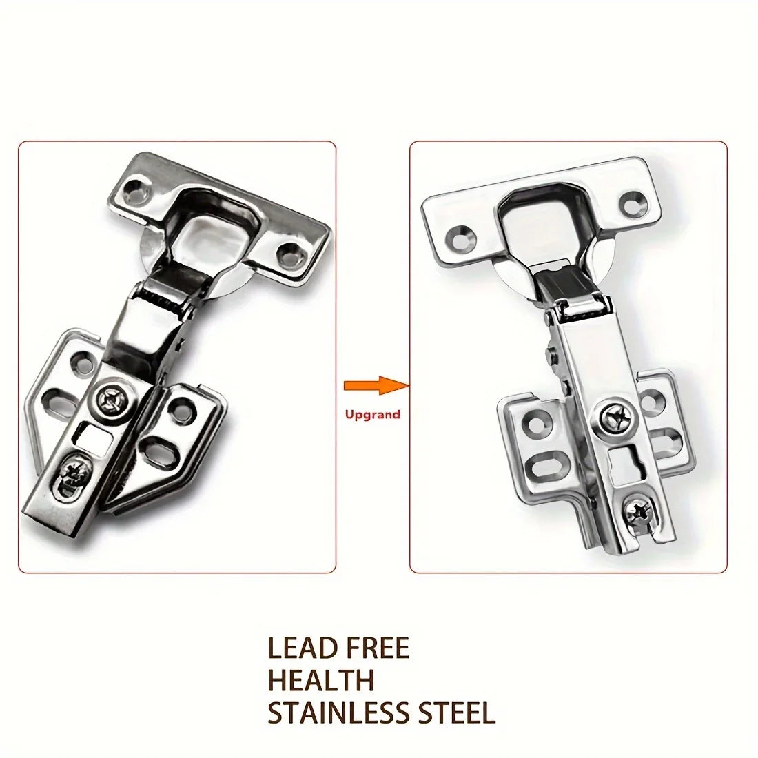 2/20Pcs Cabinet Hinges with Screws Steel Hinges For Furniture Full Overlay Mute Cabinet Door Cupboard Hinges Furniture Fitting