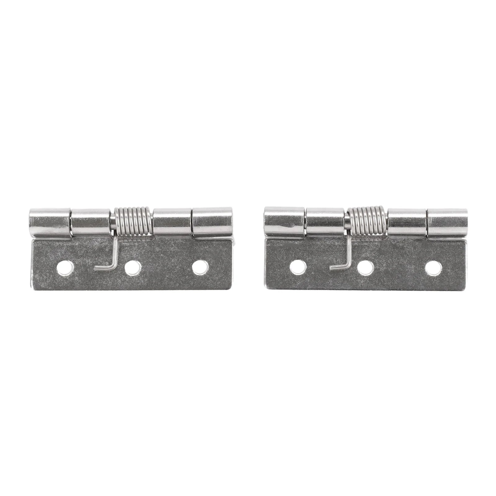 2pcs 1/1.5/2/3Inch Silver Spring Door Hinge Stainless Steel Self Closing Design Windows Cabinets Boxes Household Hardware