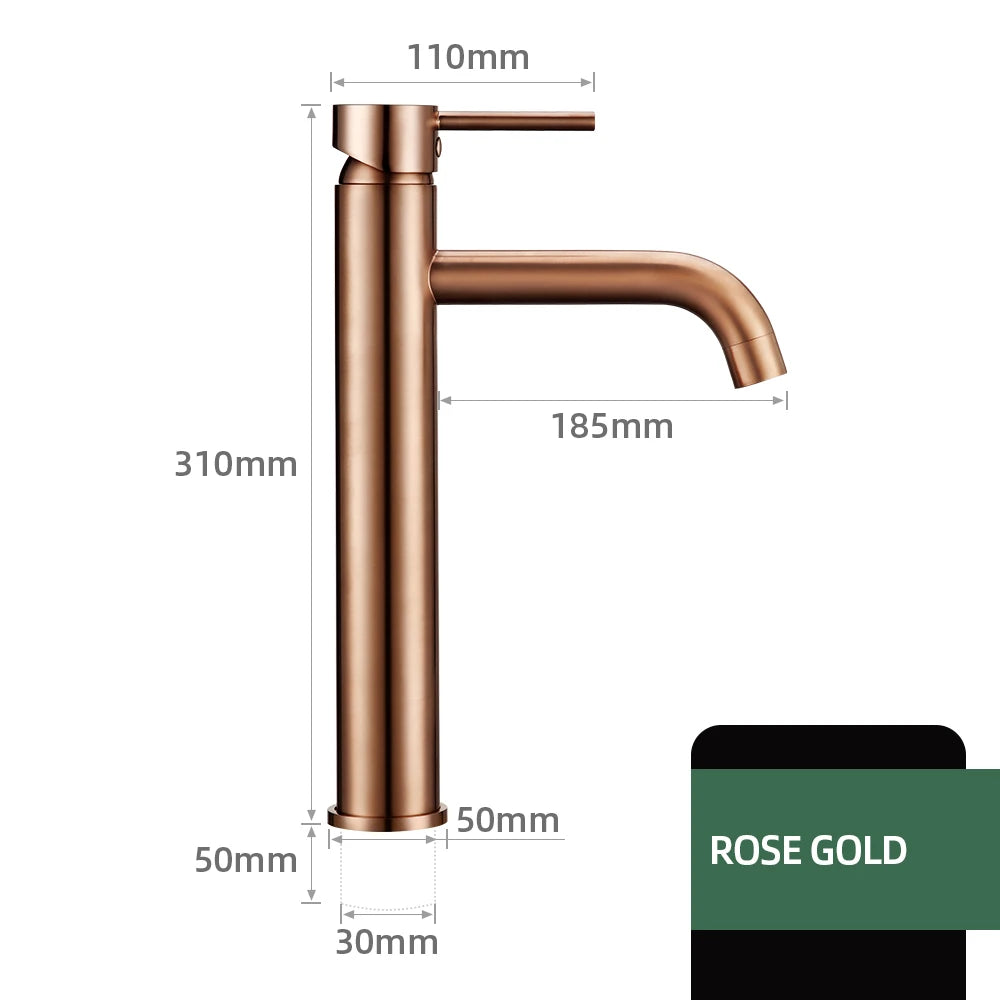 Brushed Gold Basin Faucet Solid Brass Hot And Cold Water Basin Mixer Sink Tap Deck Mounted Bathroom Taps