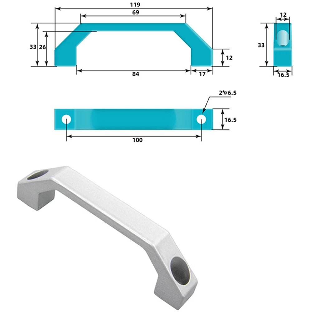 Adaptable For Indoor Decoration Aluminum Alloy Handle Furniture Handle Easy Installation High Strength Lightweight