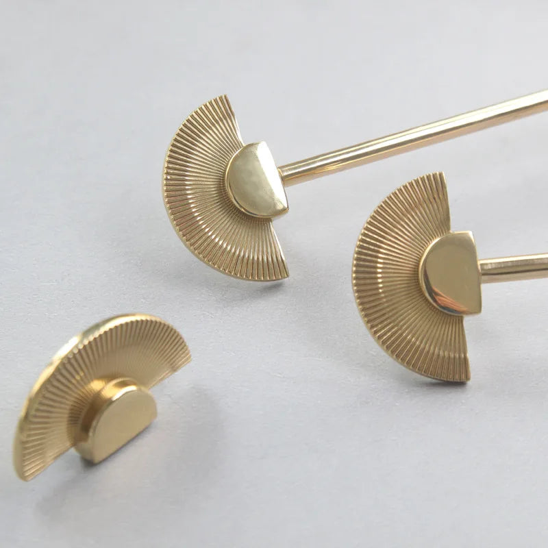 Cabinet Door Handle Pure Copper Simple Nordic Drawer Cabinet Single Hole New Chinese Light Luxury Brass Wardrobe Door Handle