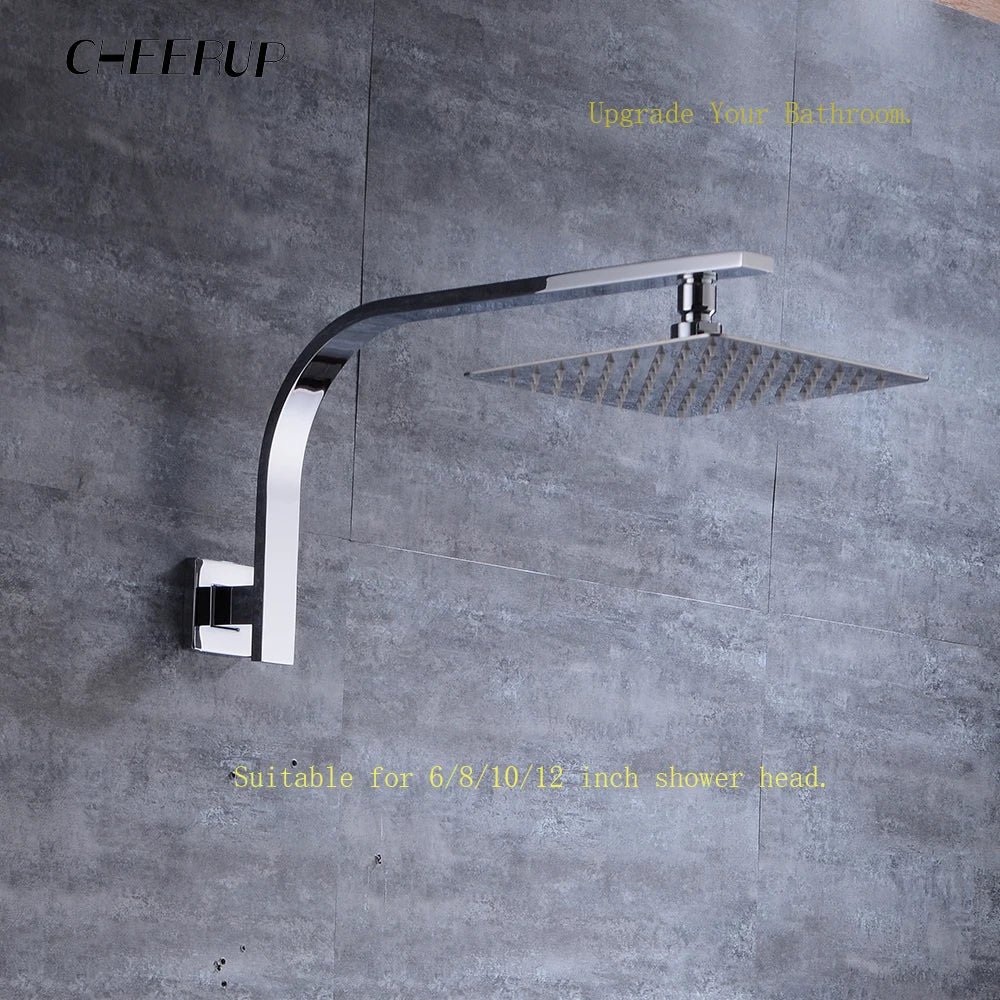 40cm Brass Wall Shower Extension Arm Mounted Bathroom Rainfall Head Elbow Bracket Pipe Bath Tube Bathroom Hardwares Accessories.