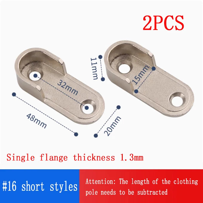 2/4/PCS Wardrobe Clothes Tube Support Closet Rod Pole End Bracket Thickening Holder Cupboard Hardware Furniture Accessories