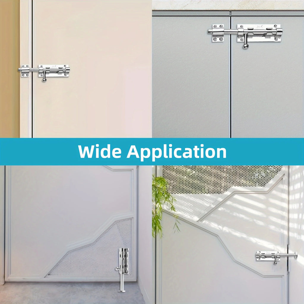 Sliding Bolt Latch Hardware：Cylindrical Bolt Latch，Heavy Solid 304 Stainless Steel，Black Surface，Applicable  Outdoor Latches