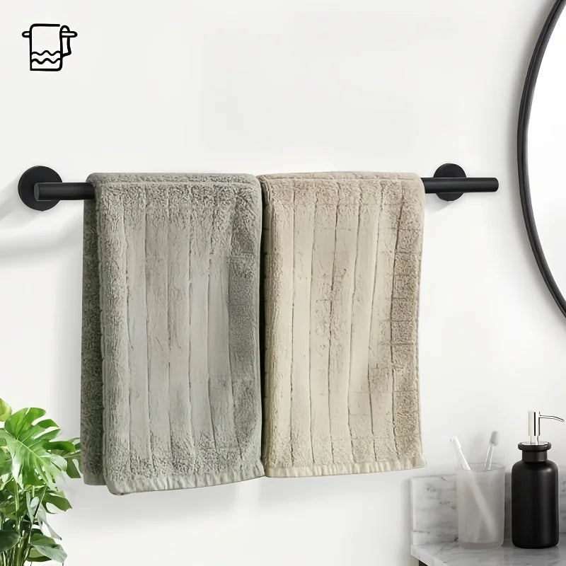 5 Piece Bathroom Hardware Set Wall-mounted Stainless Steel Towel Bar Towel Ring Toilet Paper Holder Hook Bathroom Accessories