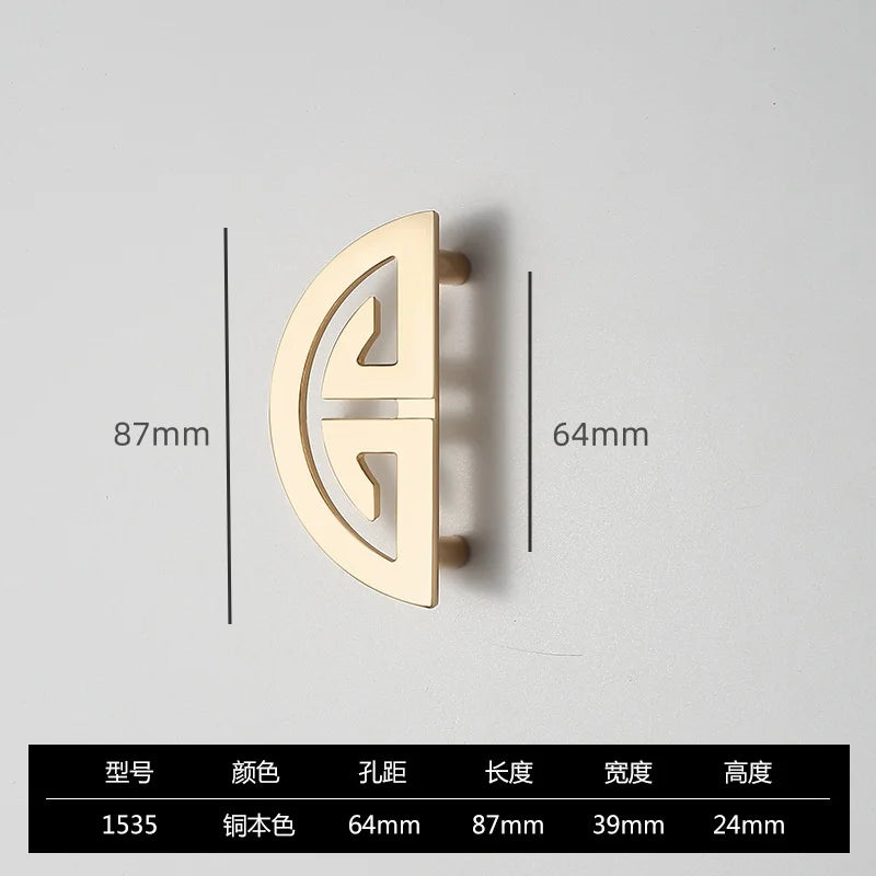 New Chinese Wardrobe Door Handle Golden Cabinet Door Pulls Drawer Shoe Wine Cabinet Handles Long Opposite Furniture Hardware