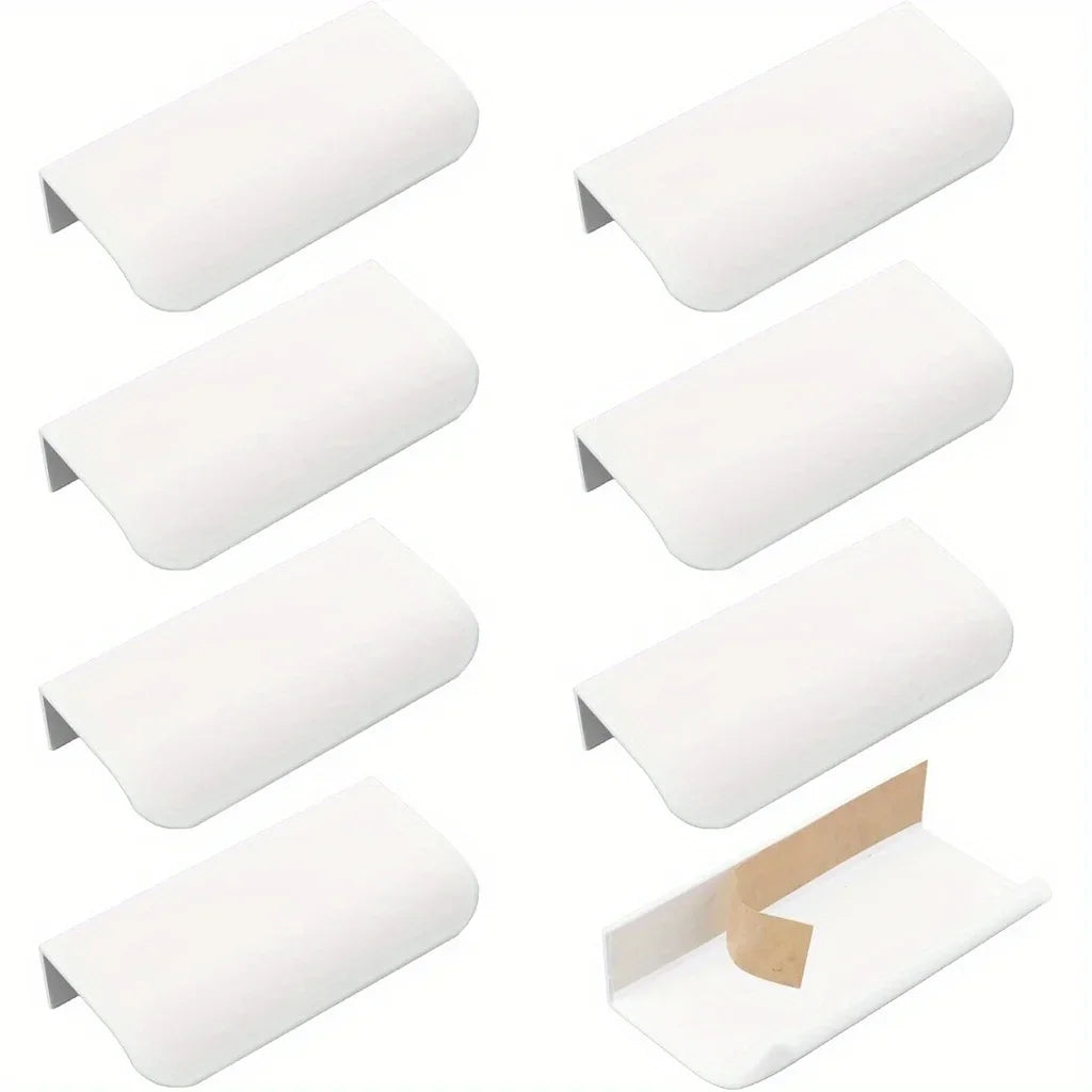 8pcs cabinet pull handles, hidden drawer handles, modern-style cabinet hardware for wardrobes and drawers