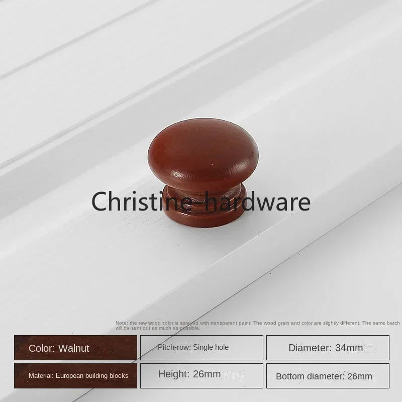 Simple Modern Wooden Cabinet Round Single-hole Handle Drawer Door Kitchen Shoe Cabinet Solid Wood Log Handle
