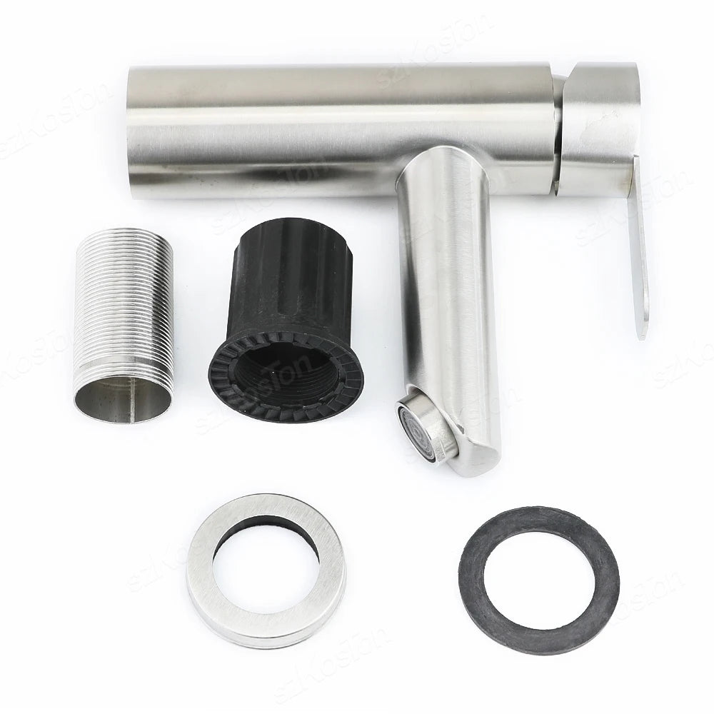 Basin Sink Bathroom Faucet Deck Mounted Hot Cold Water Basin Mixer Taps Matte Black Lavatory Sink Tap Crane