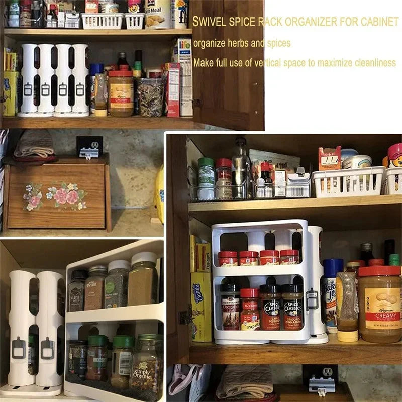 Multi-layer Storage Rotating Rack, Storage Rack Cabinet, Food Storage Rack, Pull-out Rotating Spice Rack, Spice Rack