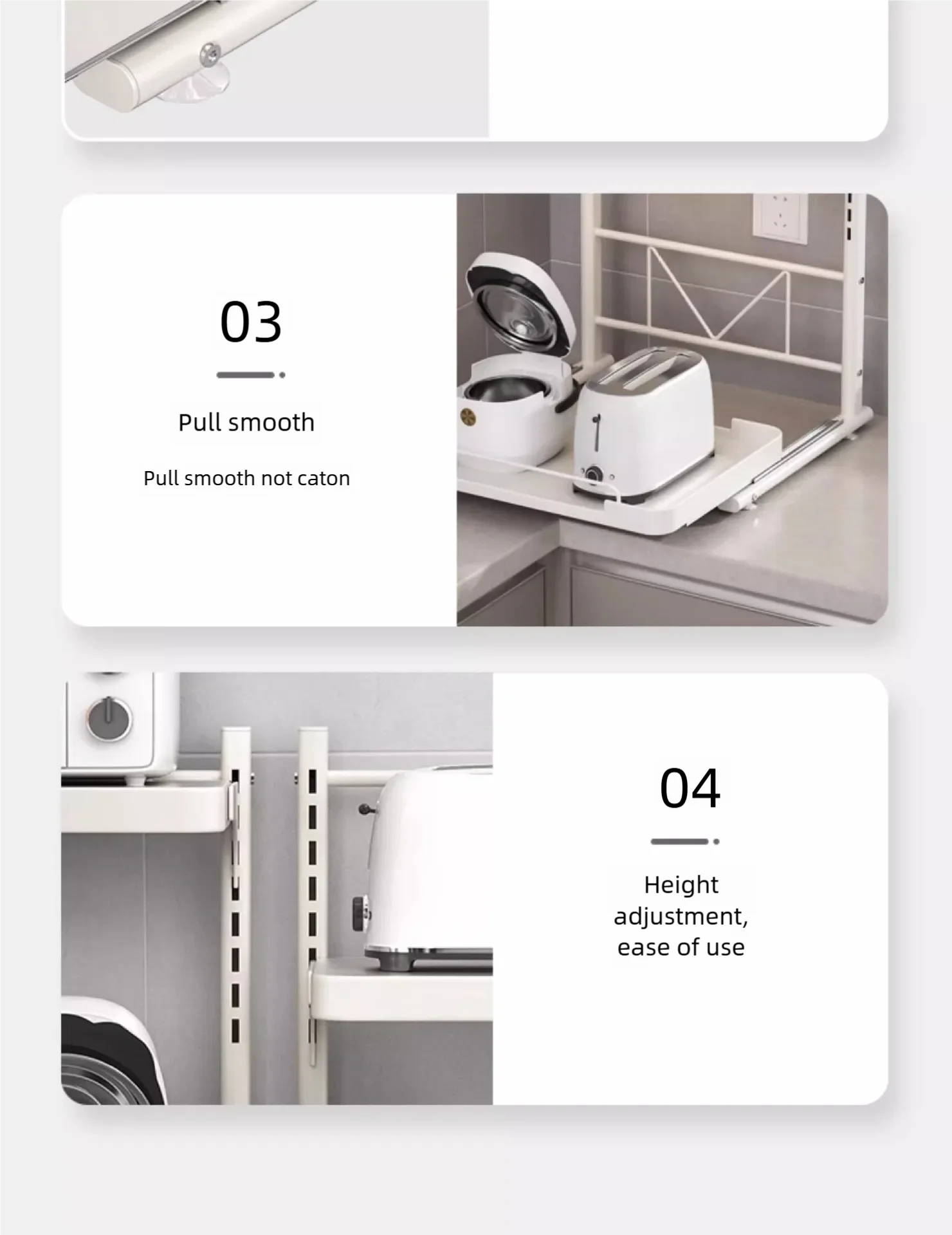 Pull-out Microwave Oven Shelf Kitchen Shelf Free Standing Spice Storage Rack Electrical Appliances Storage Shelves Oven Rack