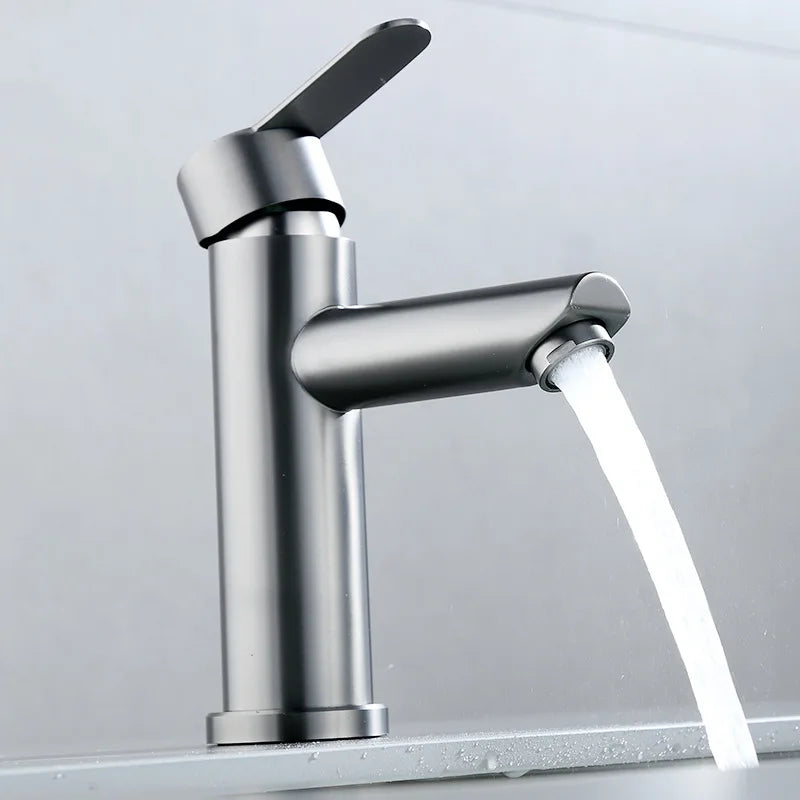 Basin Sink Bathroom Faucet Deck Mounted Hot Cold Water Basin Mixer Taps Matte Black Lavatory Sink Tap Crane