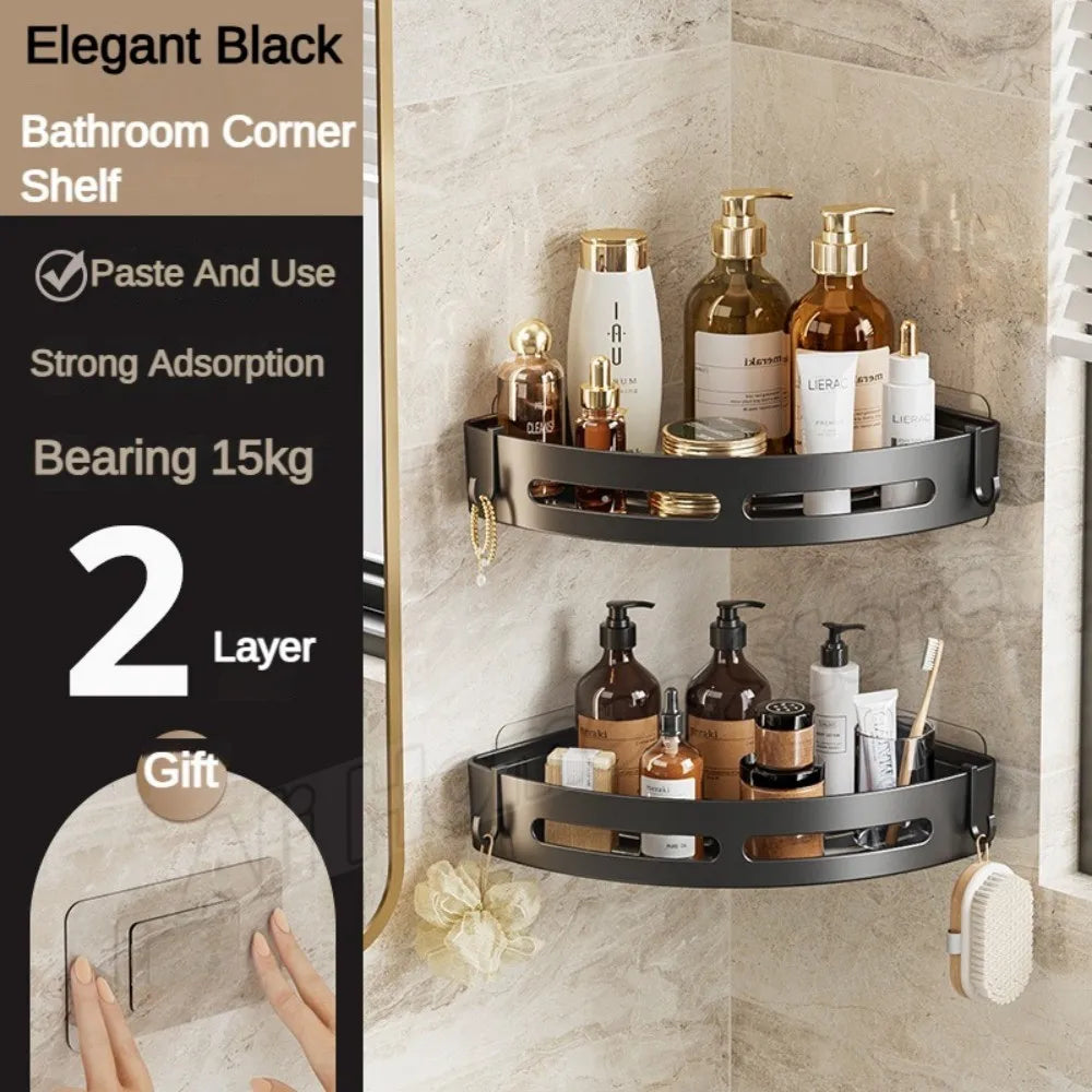 3/2/1PCS No Punching Required Bathroom Shampoo Holder Shower Caddy Shelves Storage Shelf Towel Holder Shelves For Bathroom
