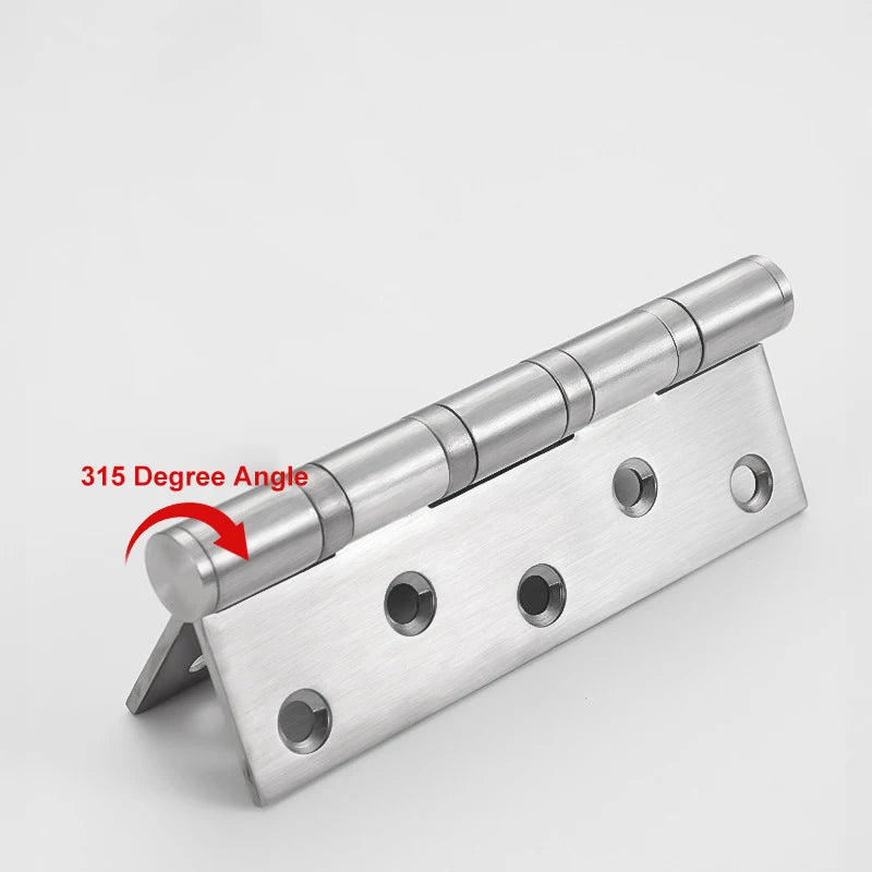 304 Stainless Steel Door Hinges with Ball Bearing, Non-Removable Pin, Heavy Duty for Exterior Interior Doors, 4 in, 5 in, 2PCs