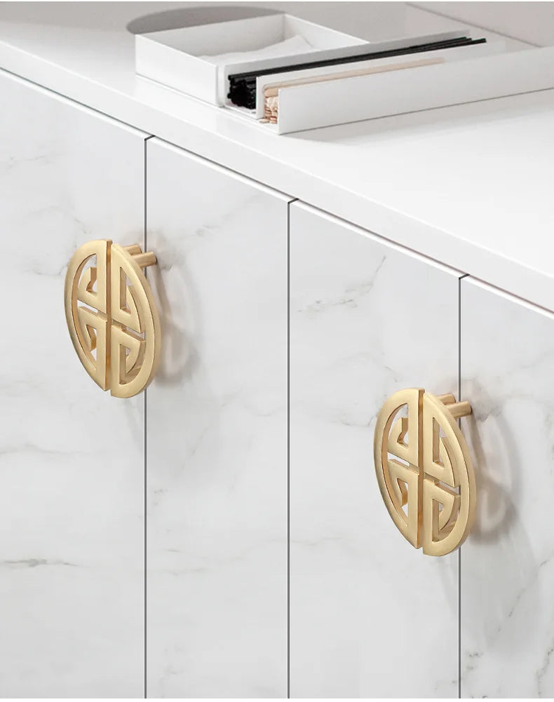 New Chinese Wardrobe Door Handle Golden Cabinet Door Pulls Drawer Shoe Wine Cabinet Handles Long Opposite Furniture Hardware