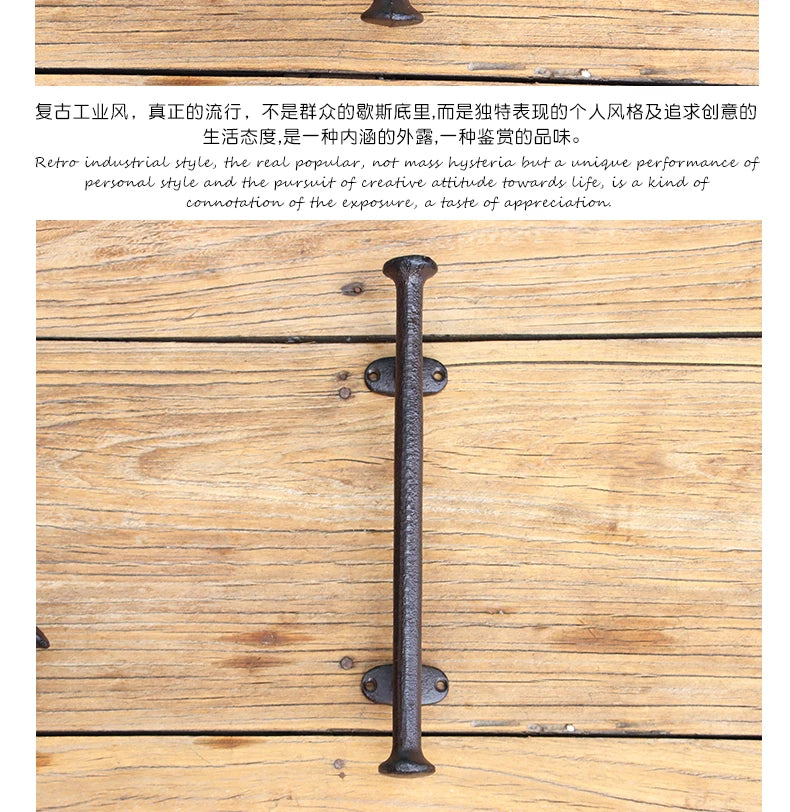 Retro Nostalgic Old Fashioned Cast Iron Handle Wardrobe Simple Door Handle Large Wooden Door Pull Rod Handle 30.5x5.2cm