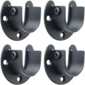 Stainless Steel Flange Seat Wardrobe Hanger Rod Tube Hook Fixed Support Bracket Seat Fixing Hardware Accessories Curtain Rod