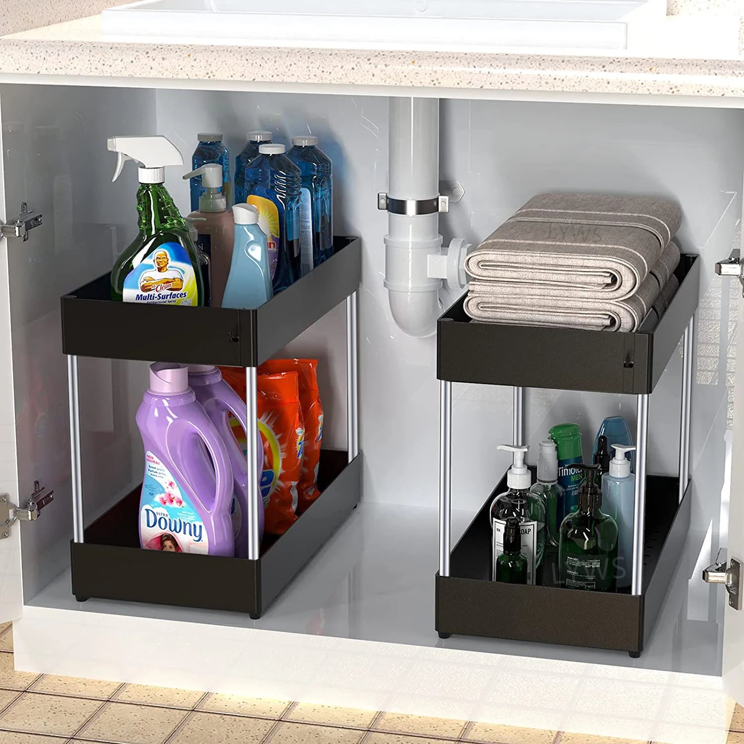 2 Tier Under Sink Organizer Drawer Organizers Storage Rack Kitchen Organizer Cabinet Organizer Storage Holder Kitchen Spice Rack