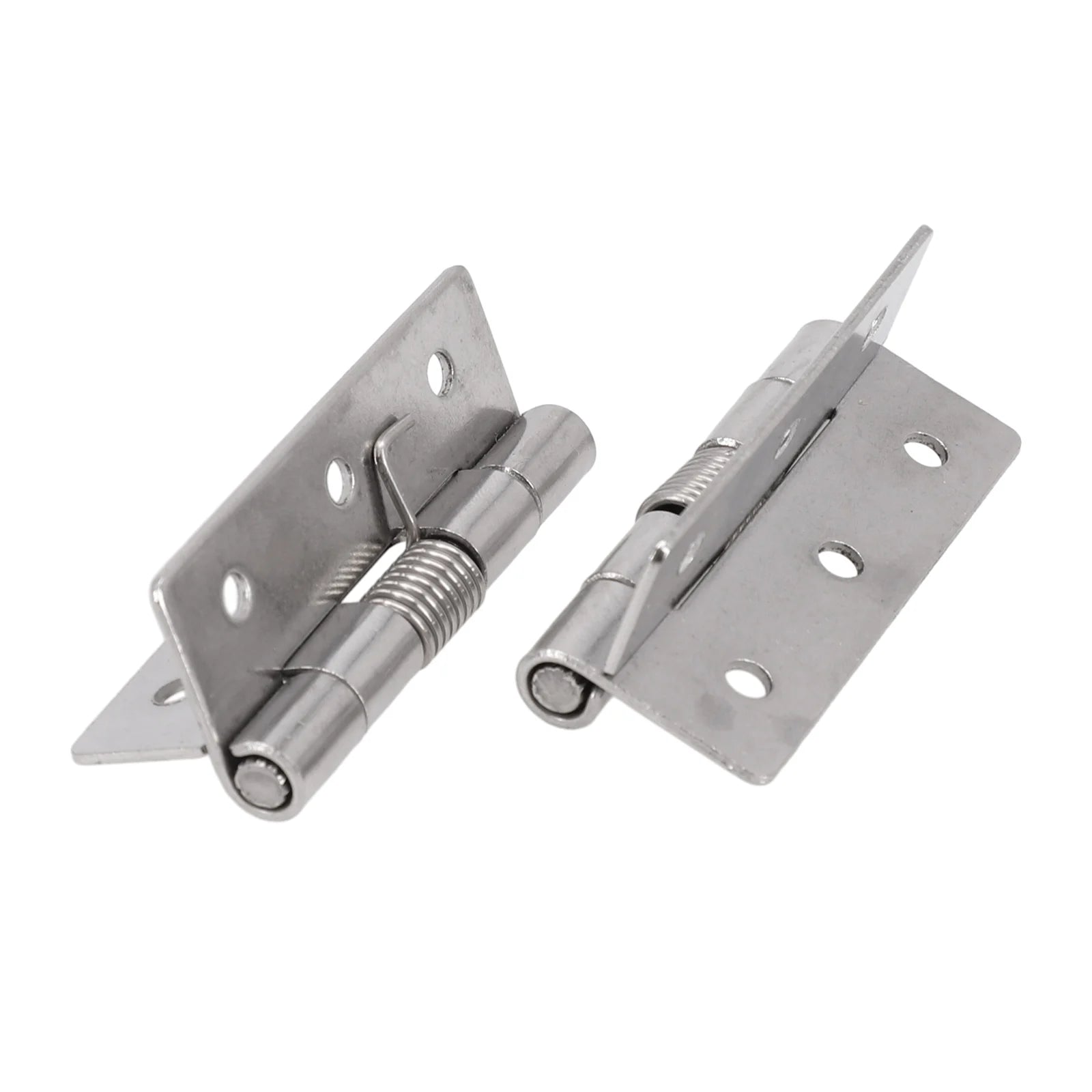 2pcs 1/1.5/2/3Inch Silver Spring Door Hinge Stainless Steel Self Closing Design Windows Cabinets Boxes Household Hardware
