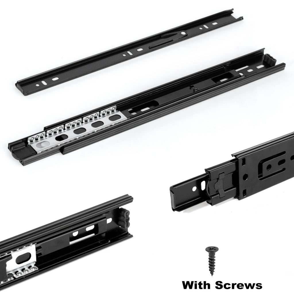 Drawer Rail 10~20Inch Stainless Steel Ball Bearing Slides Drawer Sliding Track 3-Section Full Extension Cabinet Furniture Slides