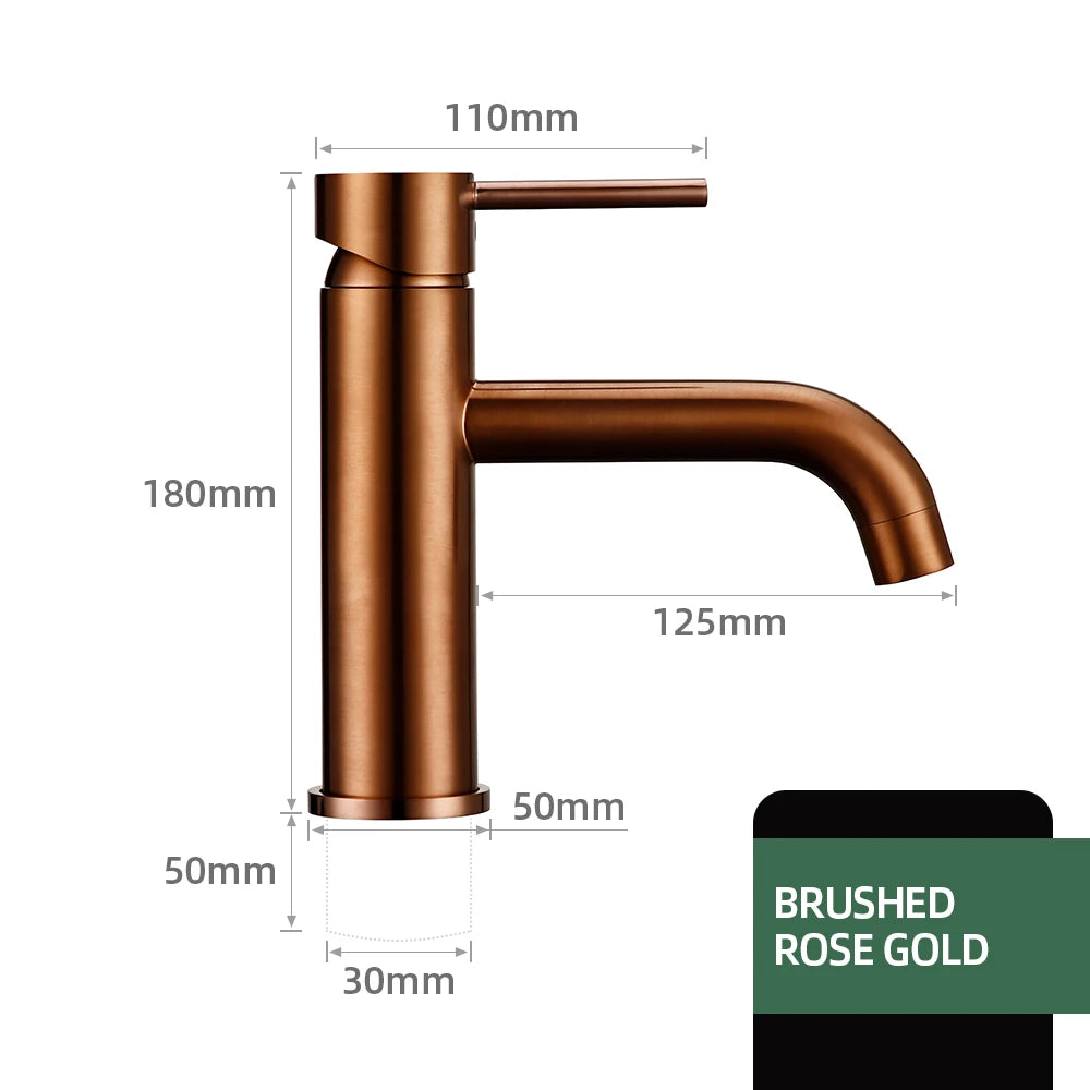 Brushed Gold Basin Faucet Solid Brass Hot And Cold Water Basin Mixer Sink Tap Deck Mounted Bathroom Taps