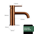 Brushed Gold Basin Faucet Solid Brass Hot And Cold Water Basin Mixer Sink Tap Deck Mounted Bathroom Taps