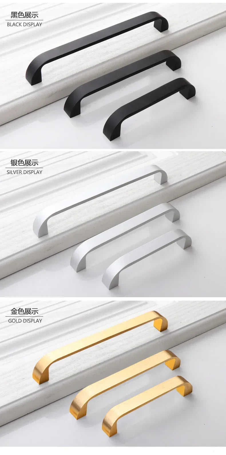 Door/Window Handle Balcony Wooden Sliding Door Handle Golden Aluminum Alloy Warehouse Door Black Kitchen Handle