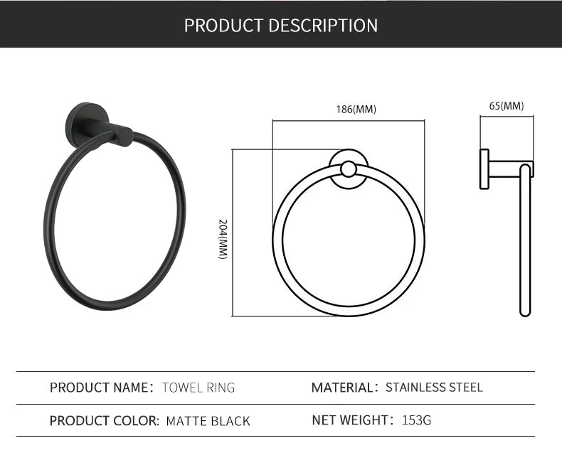 Bathroom Accessories Towel Rack Shelf Bar Roll Paper Holder With Cover Hand Towel Bar Holder Robe Hook Toilet Brush Holder Black